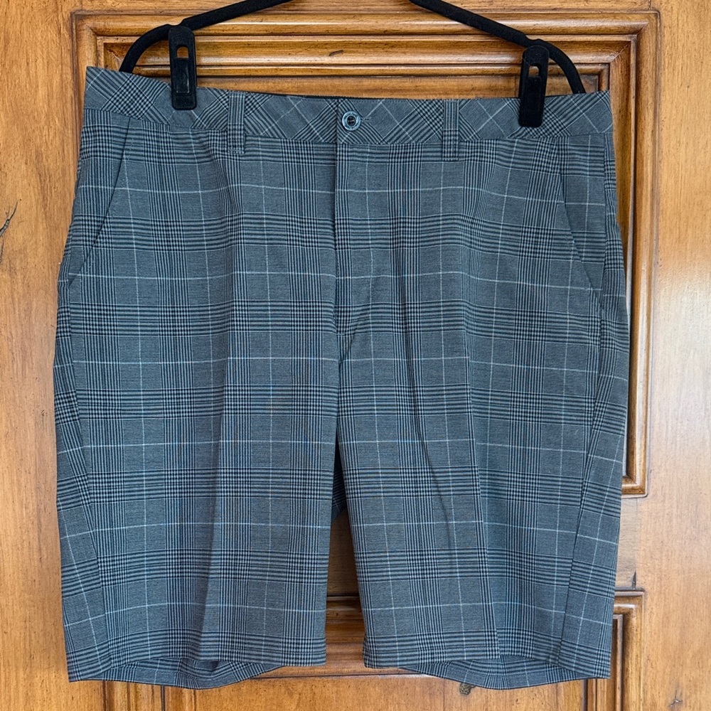 Travis Mathew Gray Plaid Men's Shorts